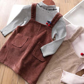 Autunm Winter Corduroy Girls Sundress Loose Braces Dress Baby Girl-TB00905-Veeddydropshipping